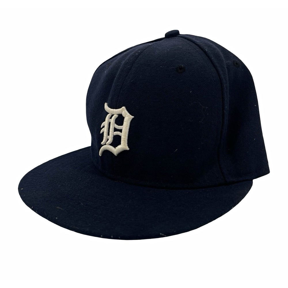 Detroit Tigers New Era 59FIFTY Fitted Hat 7 1/2 Navy MLB Baseball Cap Y2K